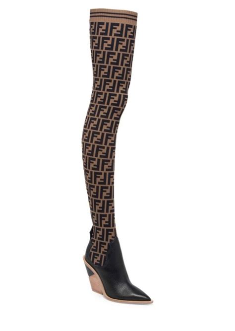 fendi boots sale|fendi thigh high sock boots.